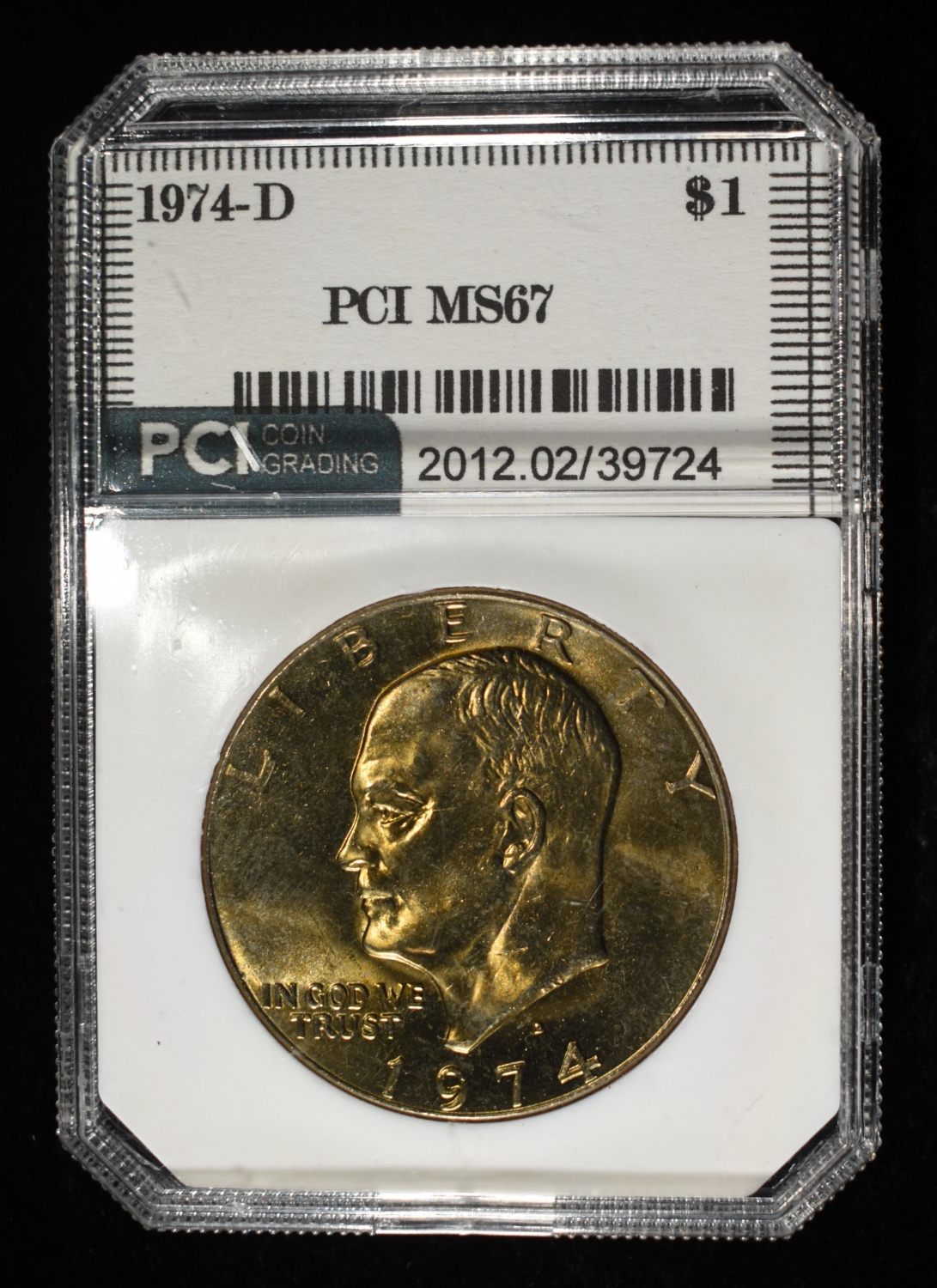 1974-D EISENHOWER DOLLAR PCI SUPERB GEM BU