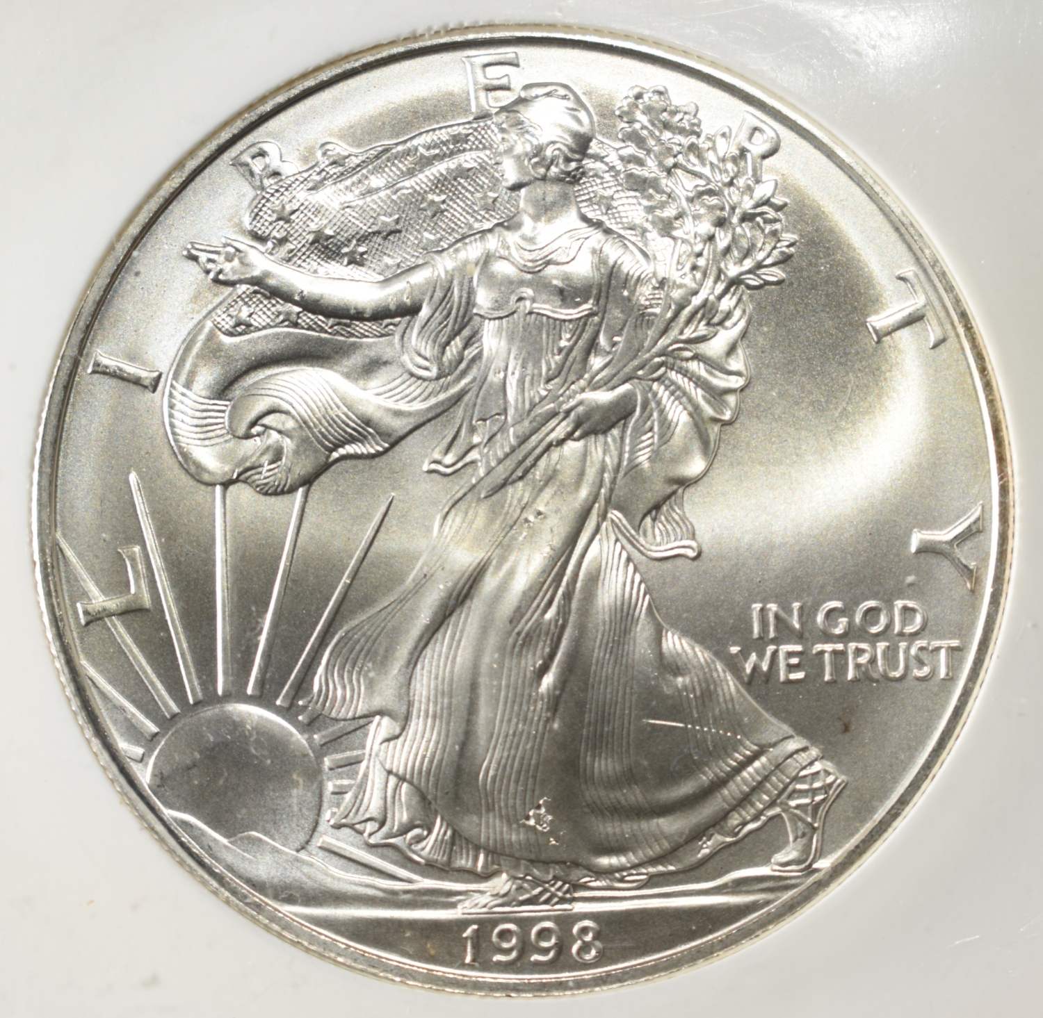 1998 AMERICAN SILVER EAGLE PCI PERFECT GEM BU