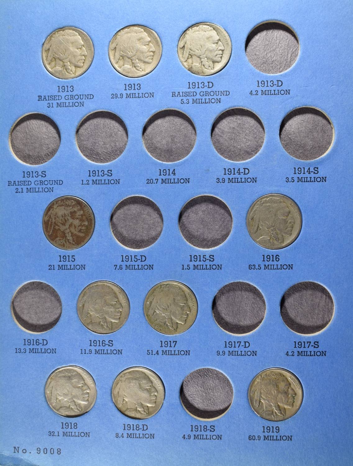 (1) BUFFALO & (3) JEFFERSON NICKEL COLLECTIONS