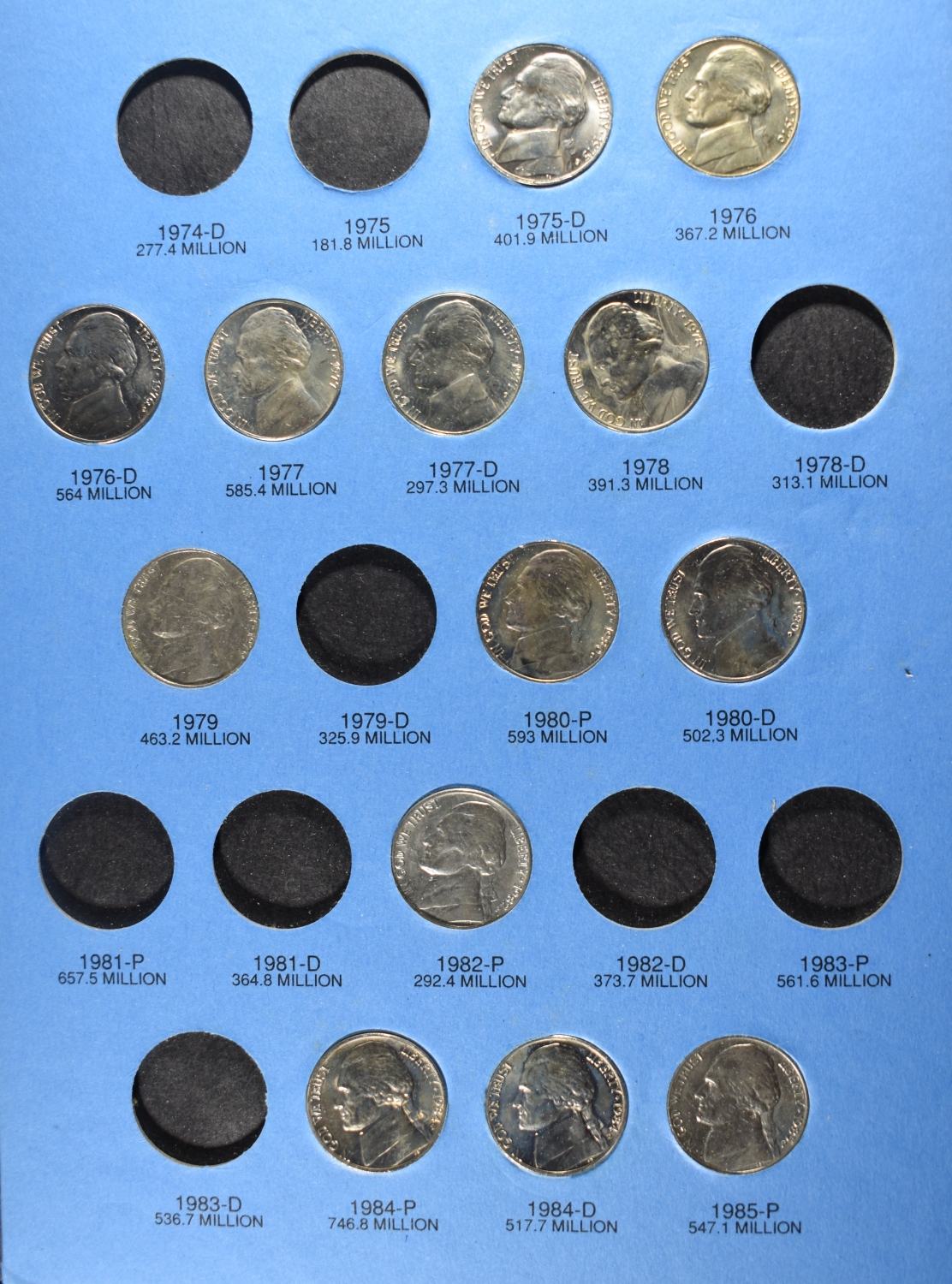 (1) BUFFALO & (3) JEFFERSON NICKEL COLLECTIONS