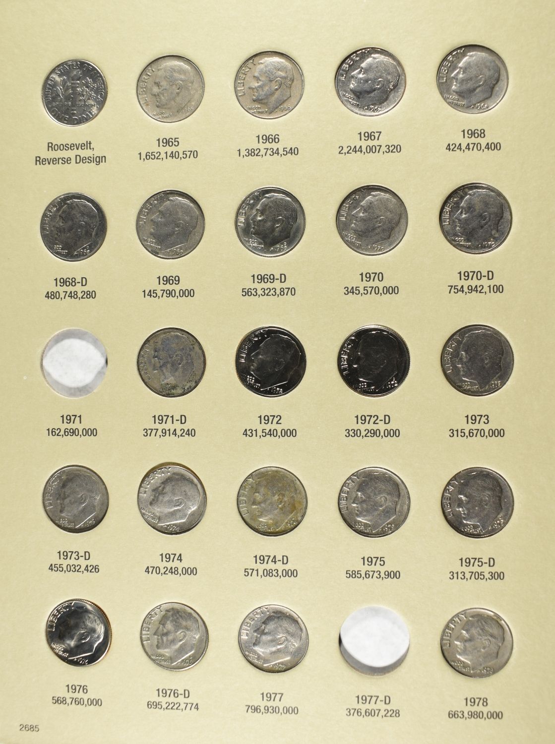 ROOSEVELT DIMES COLLECTORS LOT