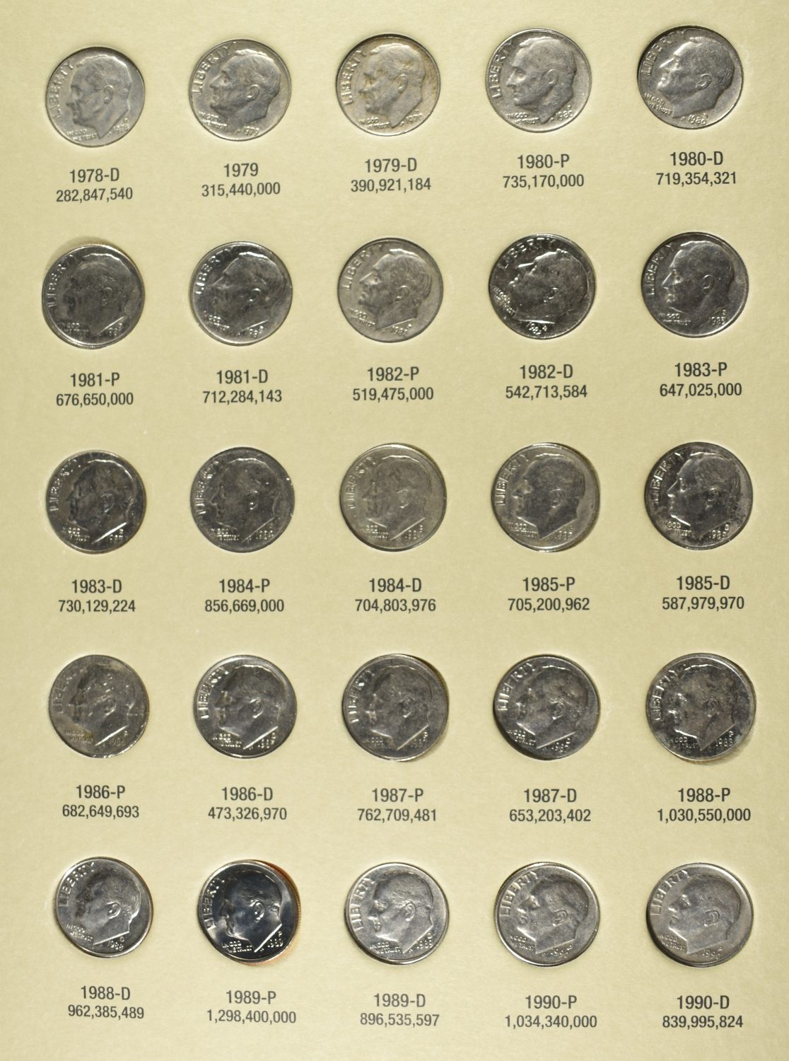 ROOSEVELT DIMES COLLECTORS LOT