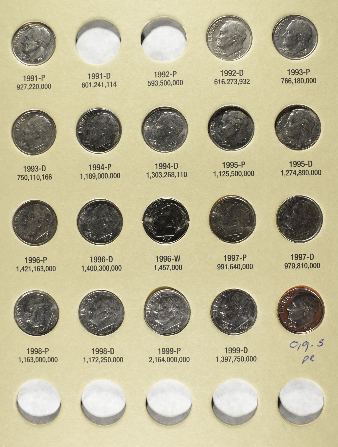 ROOSEVELT DIMES COLLECTORS LOT