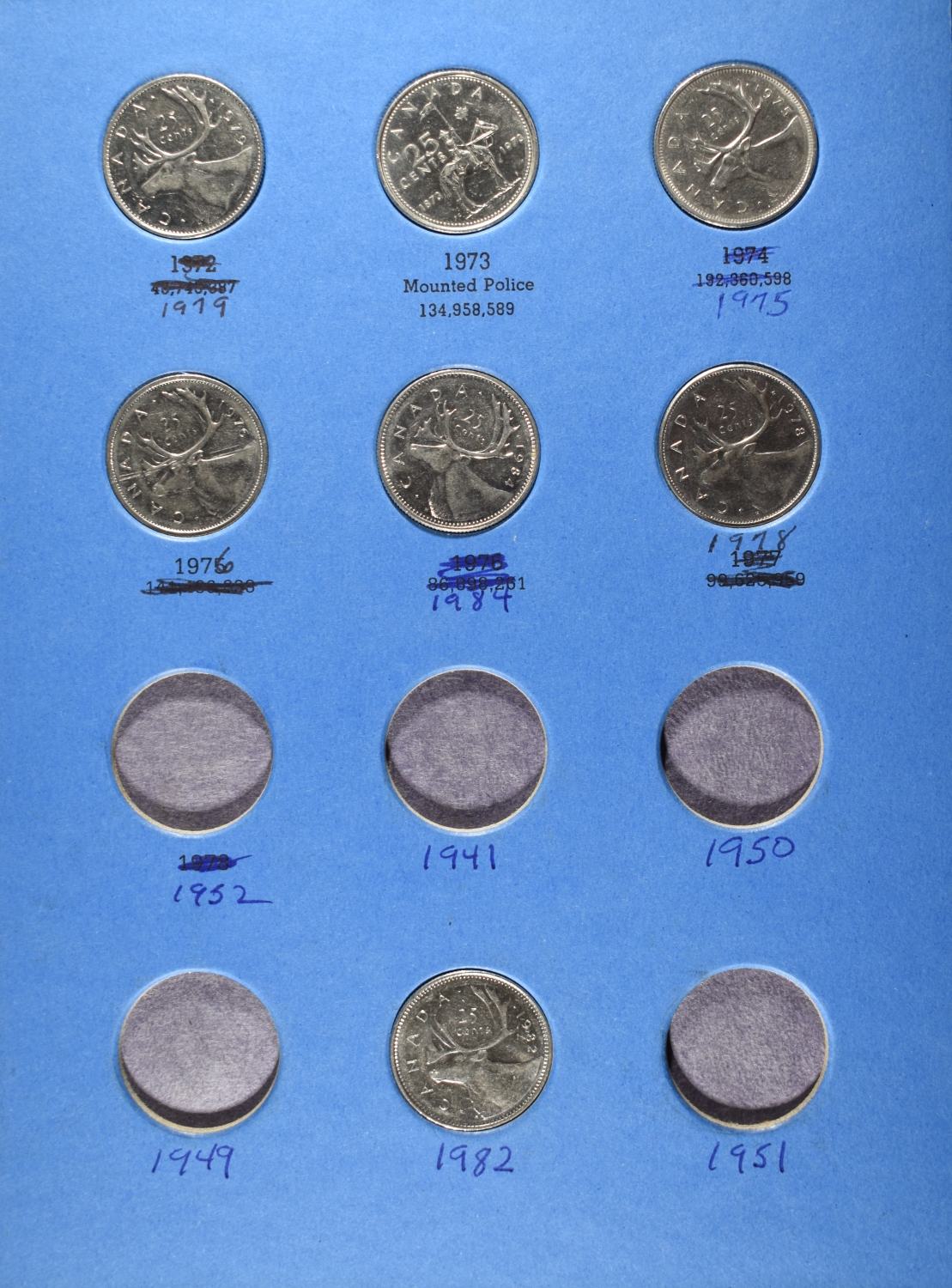 (3) CANADIAN 25 CENT COLLECTIONS