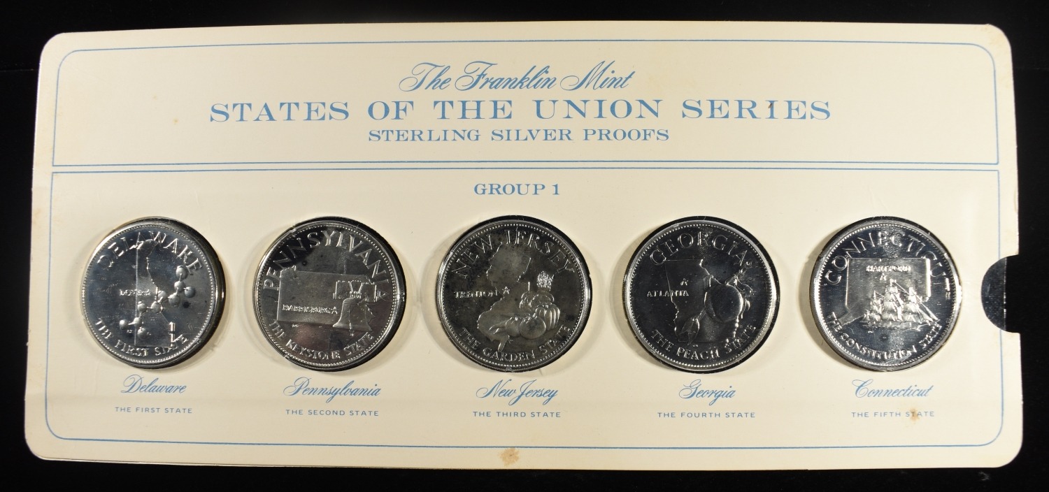 FRANKLIN MINT STATES OF UNION SERIES SILVER PROOFS