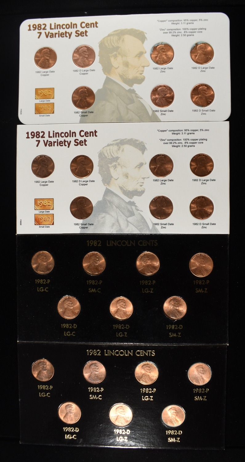 (4) 1982 LINCOLN CENT 7 VARIETY SETS