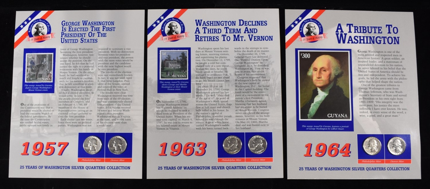 (3) 25 YEARS OF WASHINGTON QUARTERS COLLECTIONS