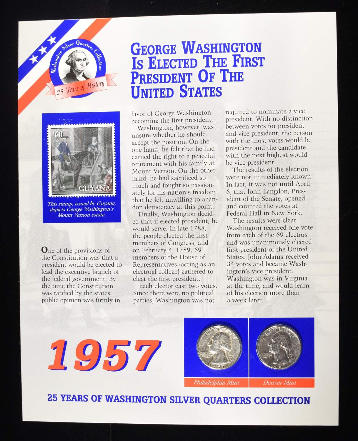 (3) 25 YEARS OF WASHINGTON QUARTERS COLLECTIONS