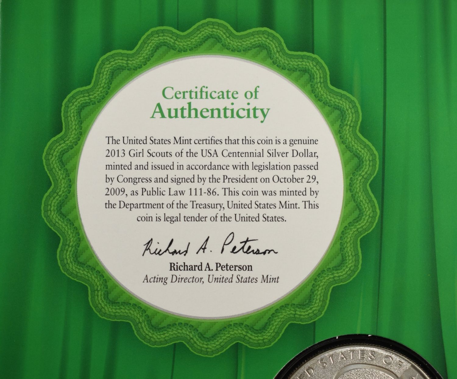 2013-W $1 COMMEM GIRL SCOUTS