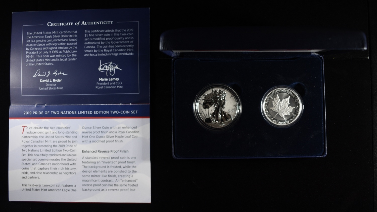 2019 PRIDE OF TWO NATIONS LTD EDITION 2-COIN SET