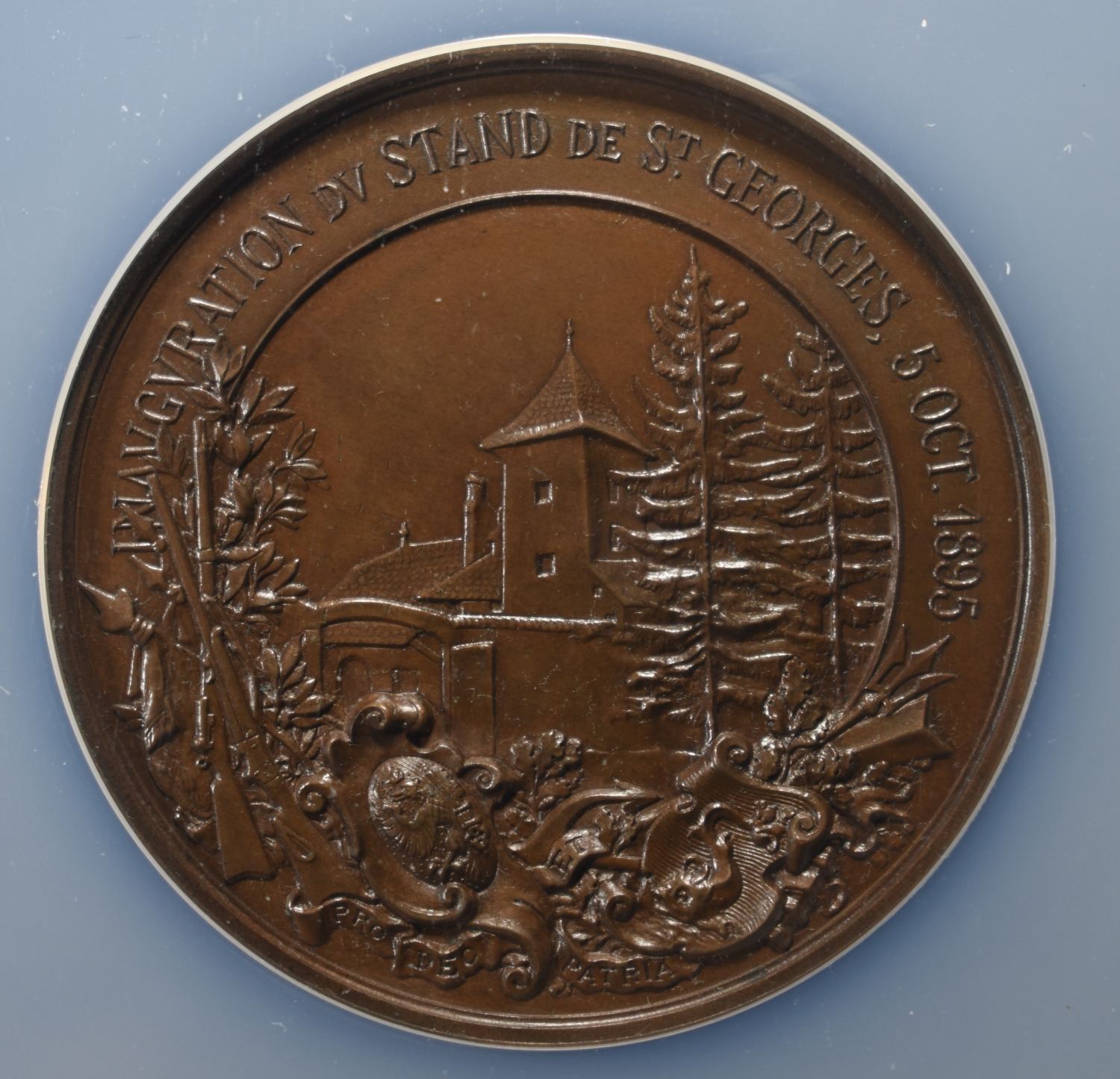 1895 SWISS SHOOTING FEST GENEVA NGC MS-66 BN