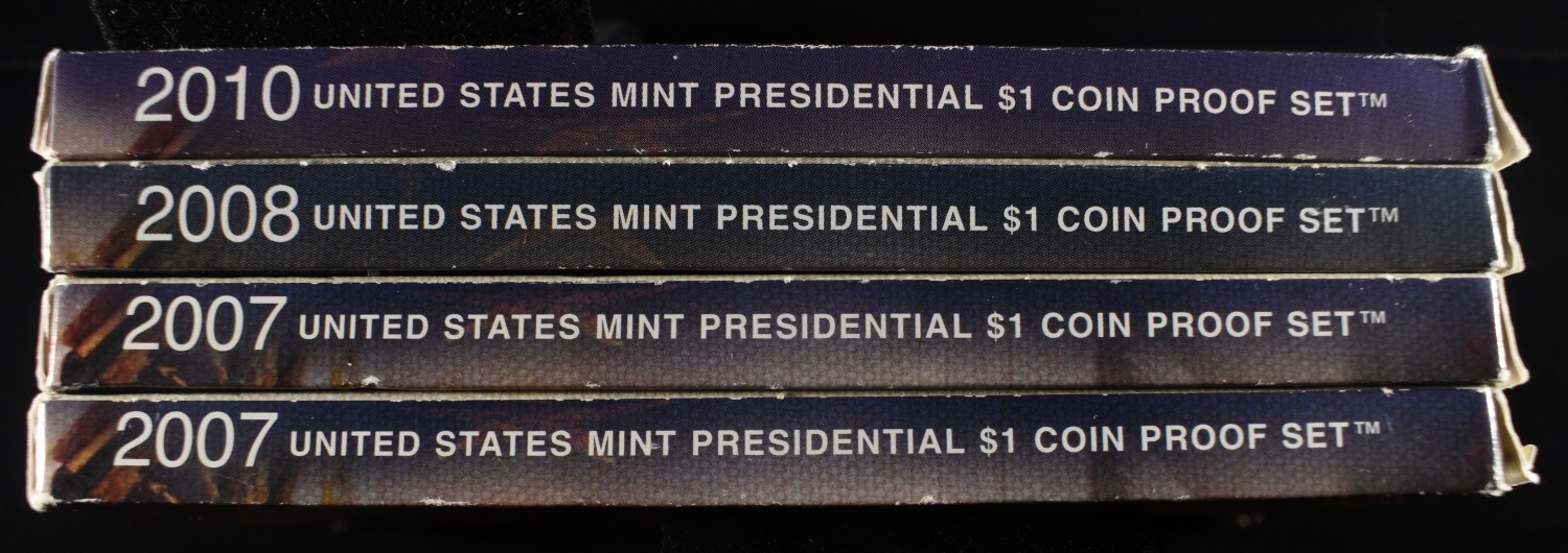 2008, 2010 & (2) 2007 PRESIDENTAL $1 PROOF SETS
