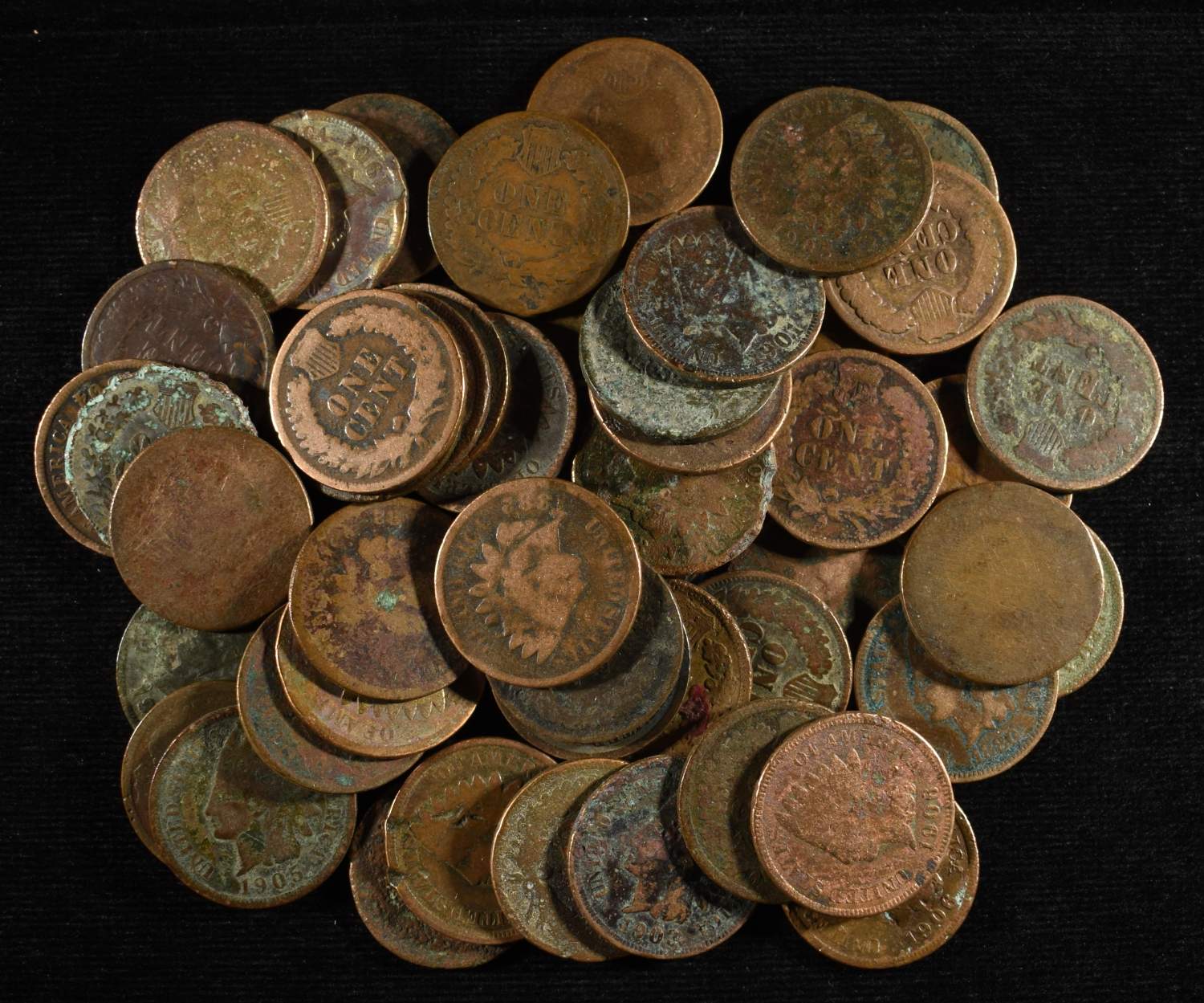 (50) INDIAN HEAD CENTS