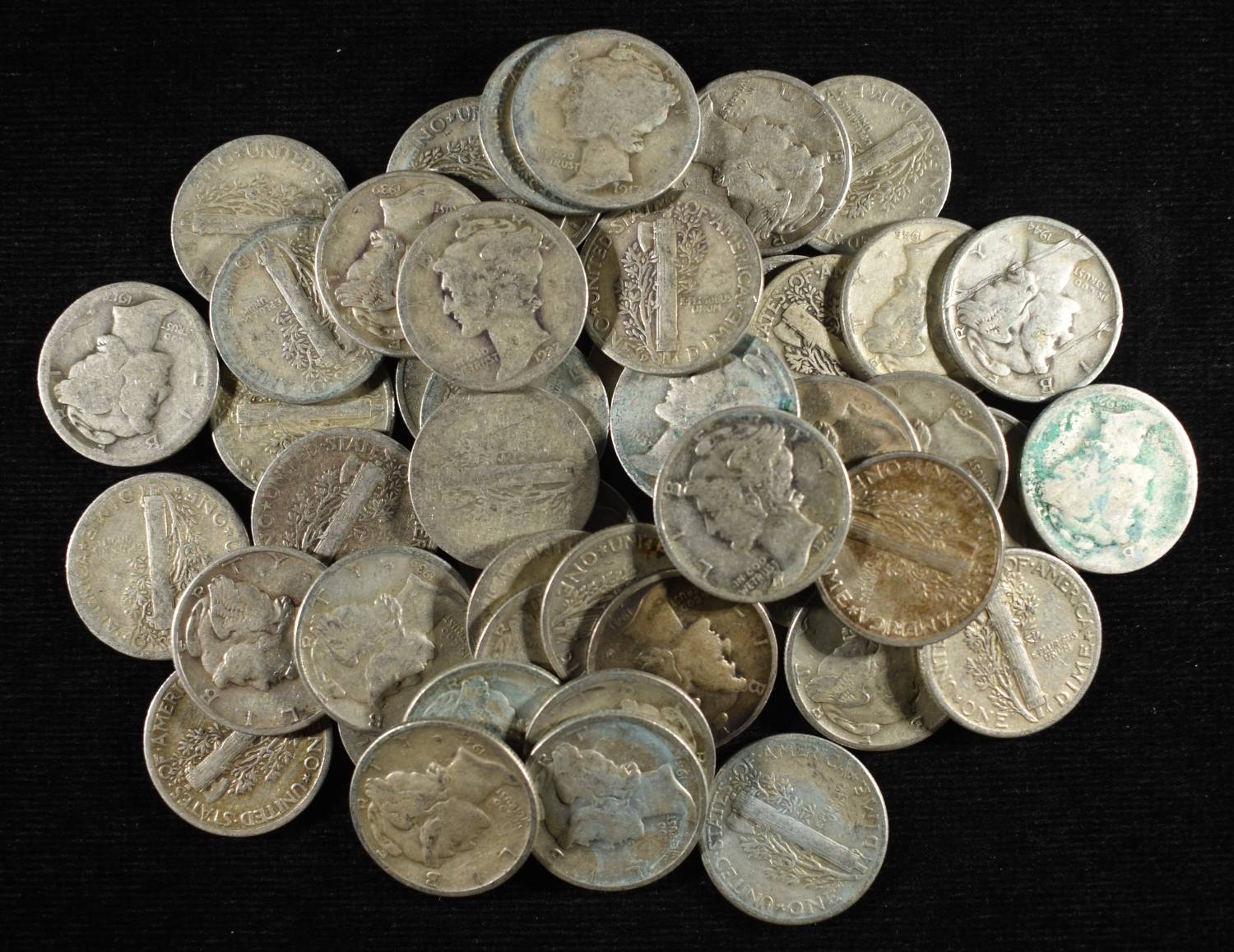 (50) MERCURY DIMES