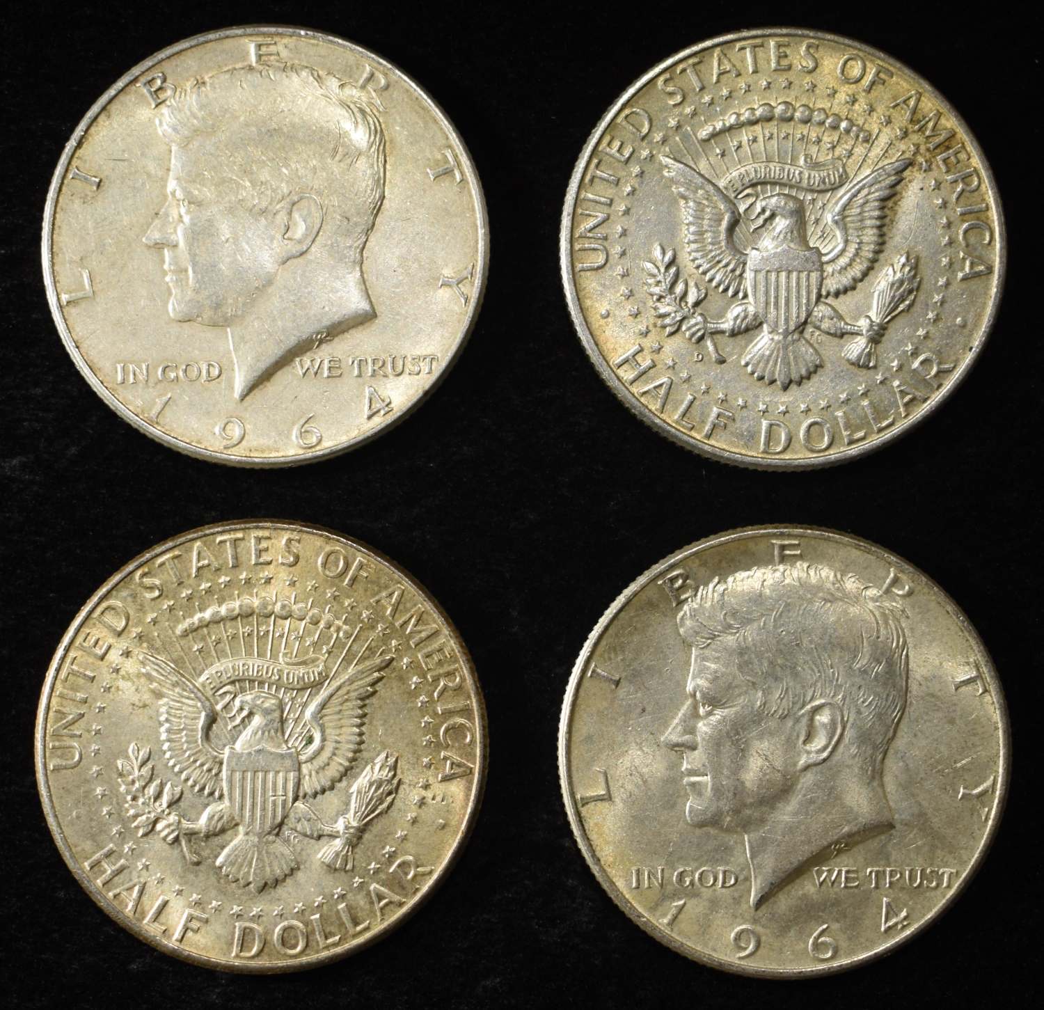 (10) 90% SILVER KENNEDY HALF DOLLARS