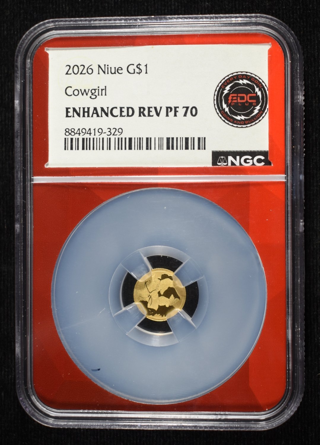 2026 $1 NIUE GOLD COWGIRL NGC ENHANCED REV PF70