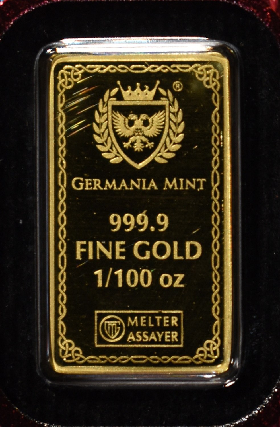 FRIGG 1/100TH OZ .9999 GOLD BAR