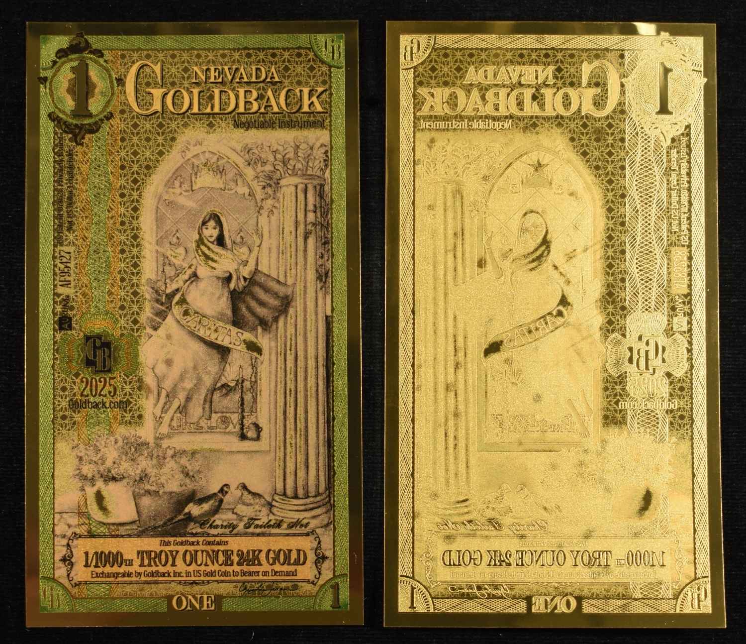 (7) $1 GOLDBACKS 1/1000TH TROY OZ 24K GOLD