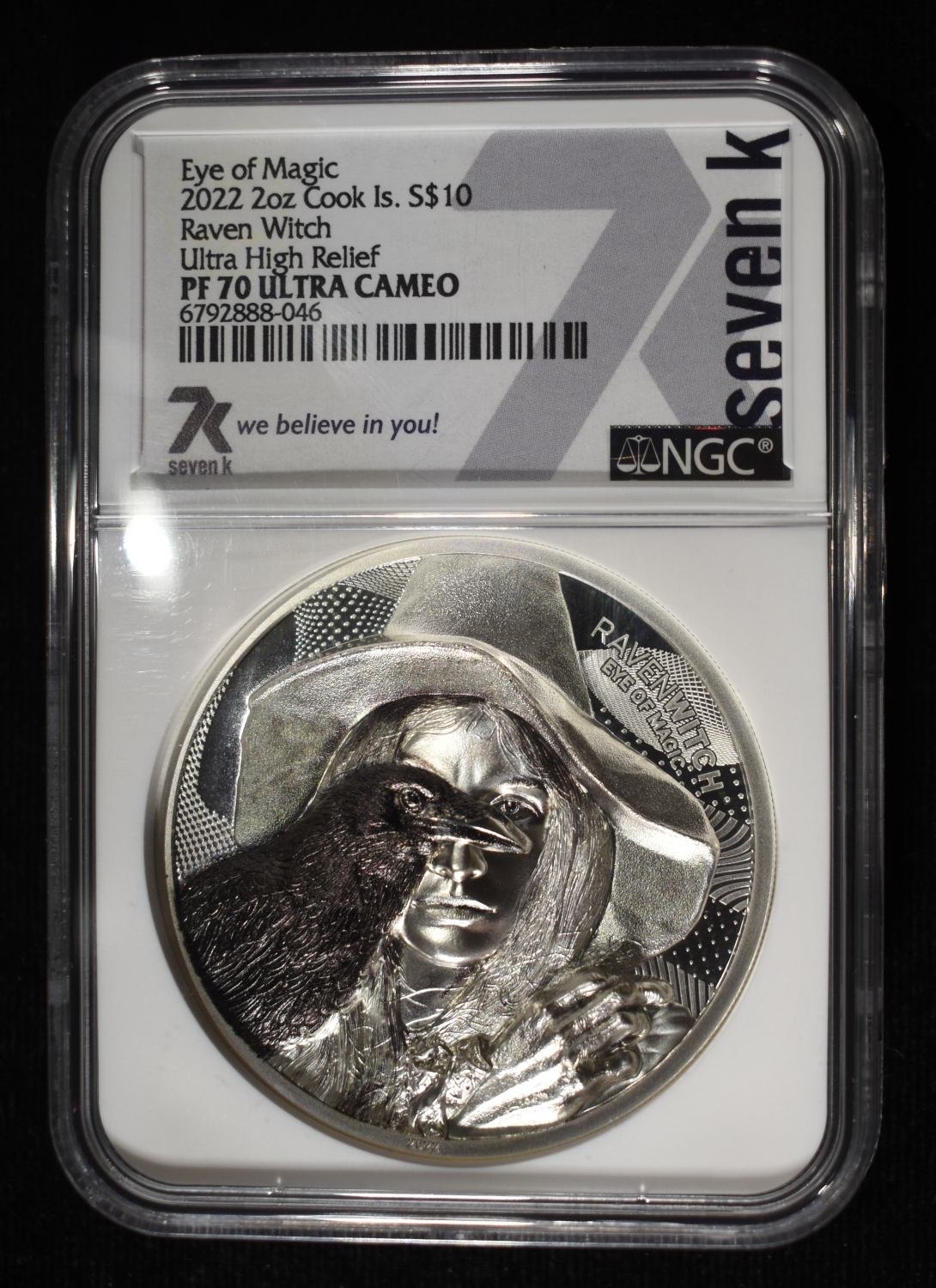 2022 COOK IS. SILVER RAVEN WITCH NGC PF-70 UCAM