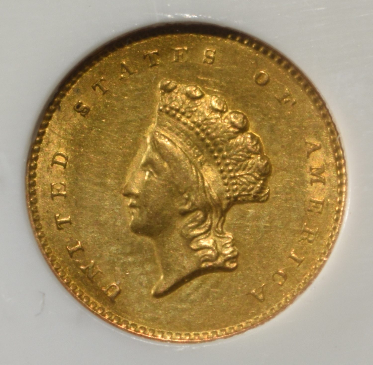 1855-O GOLD TYPE 2 $1 PCI CH BU