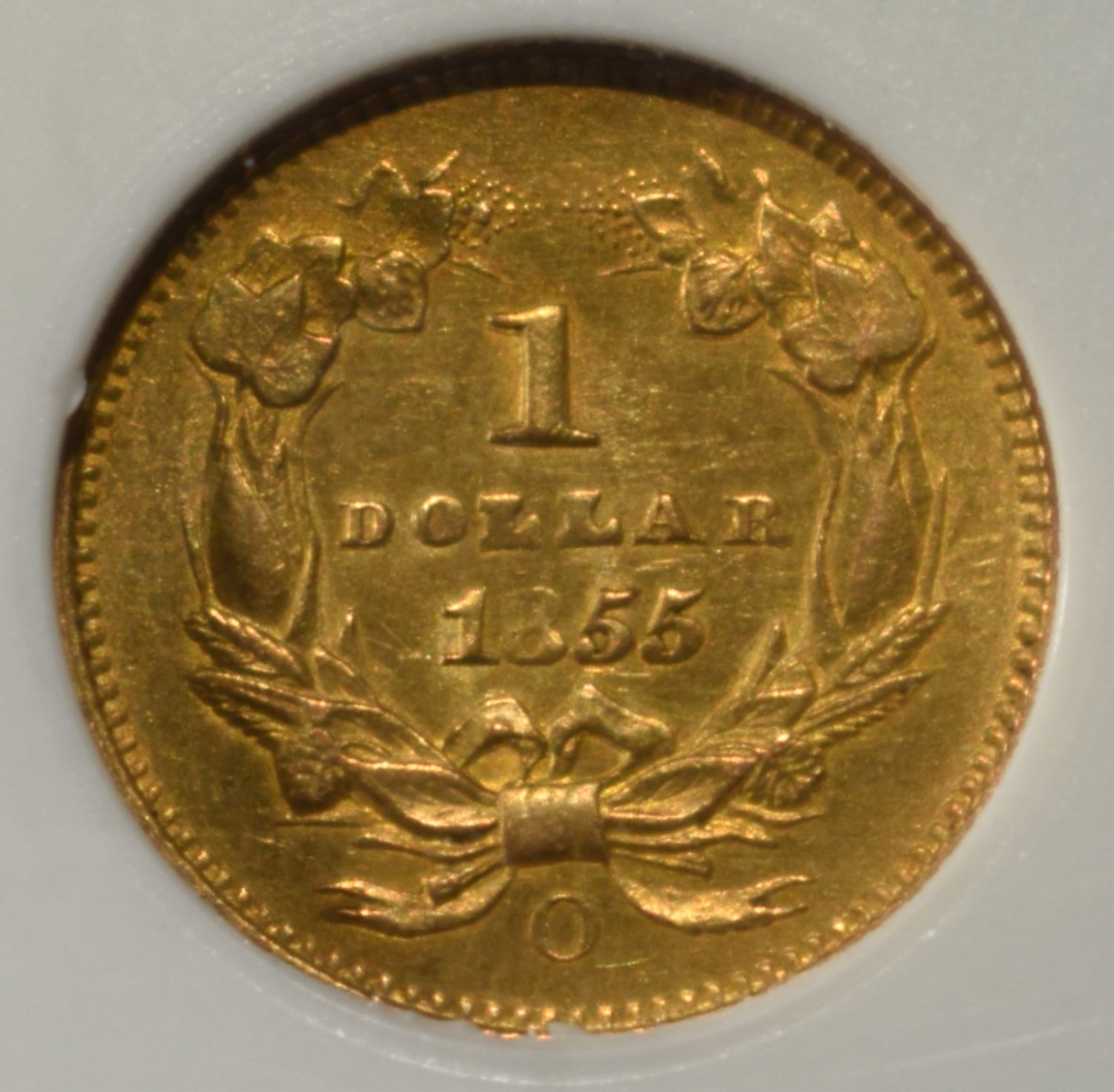 1855-O GOLD TYPE 2 $1 PCI CH BU