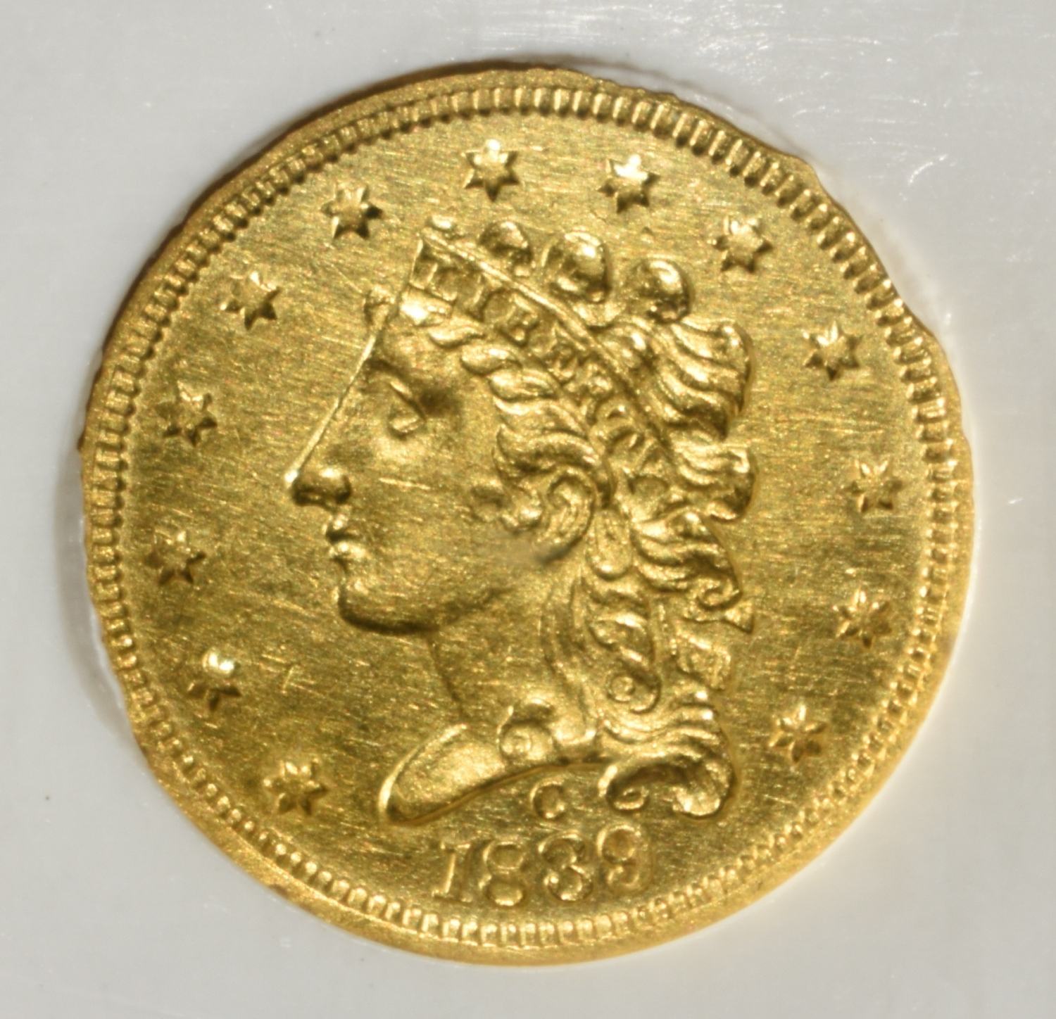 1839-C CLASSIC HEAD $2.5 GOLD PCI BU