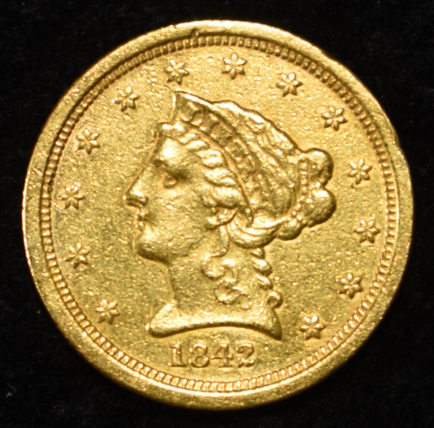 1842-O $2.50 LIBERTY GOLD AU