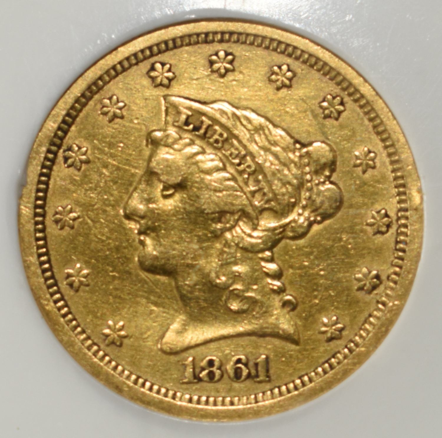 1861-S $2.5 LIBERTY GOLD PCI AU