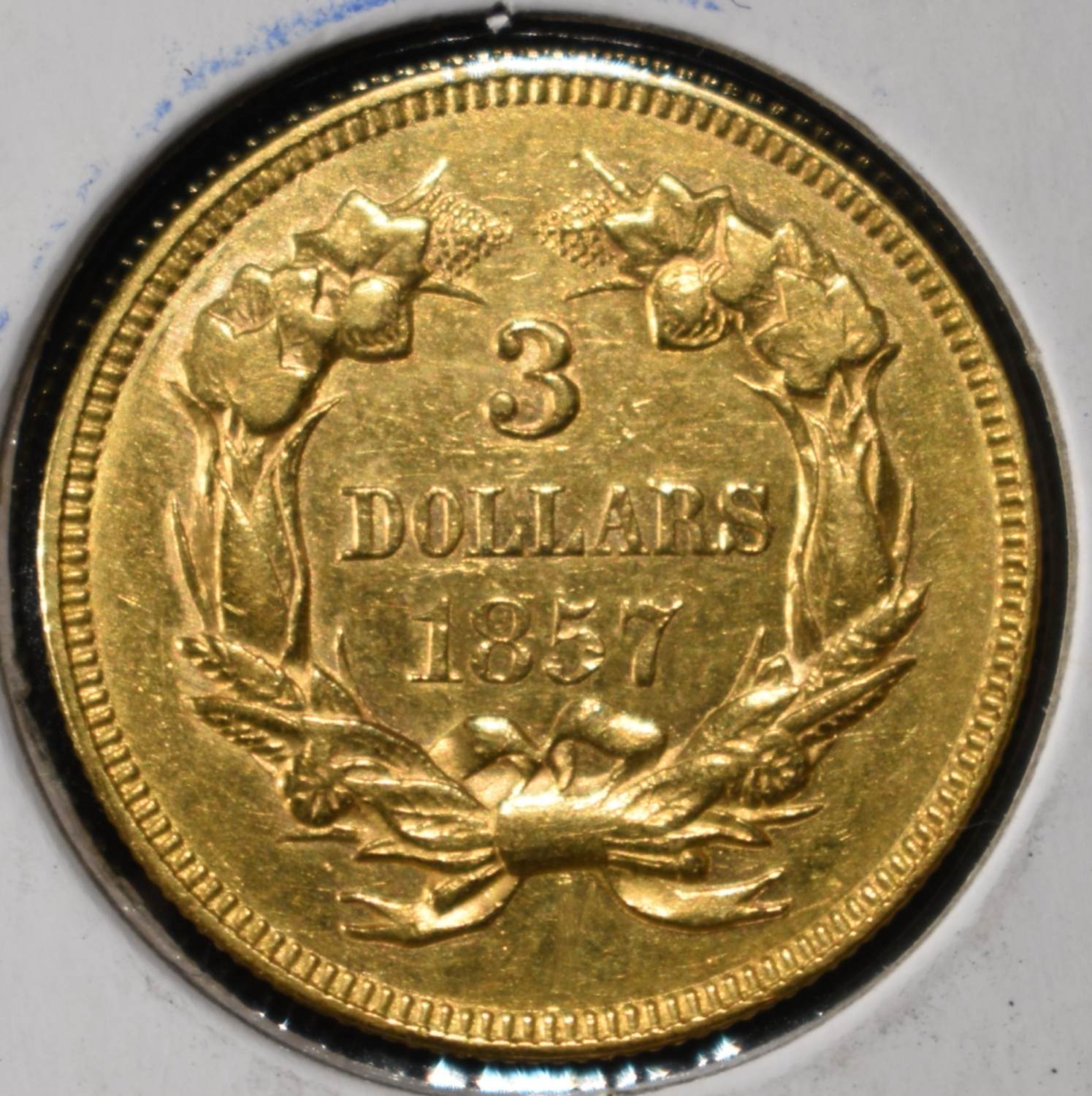 1857 $3 PRINCESS GOLD BU