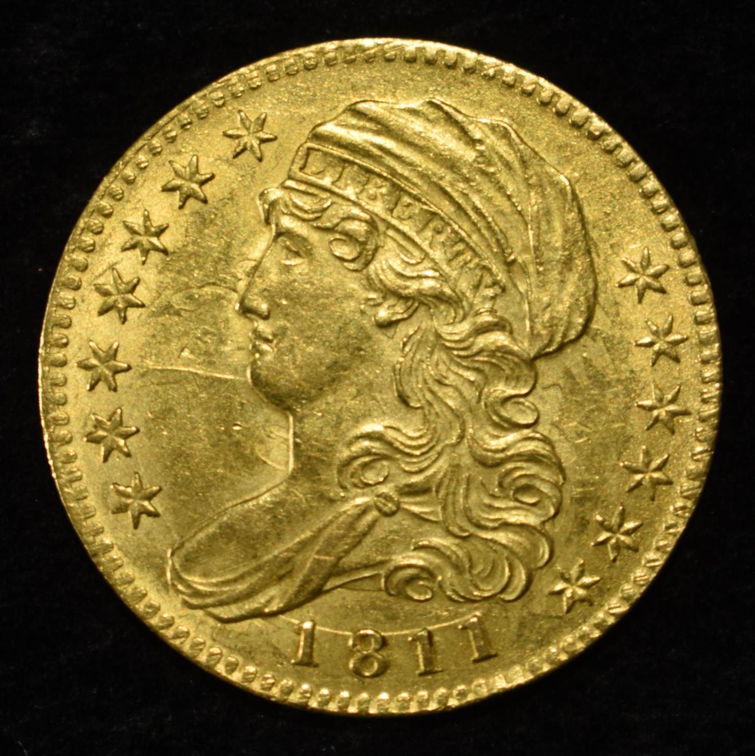 1811 $5 CAPPED BUST GOLD CH BU