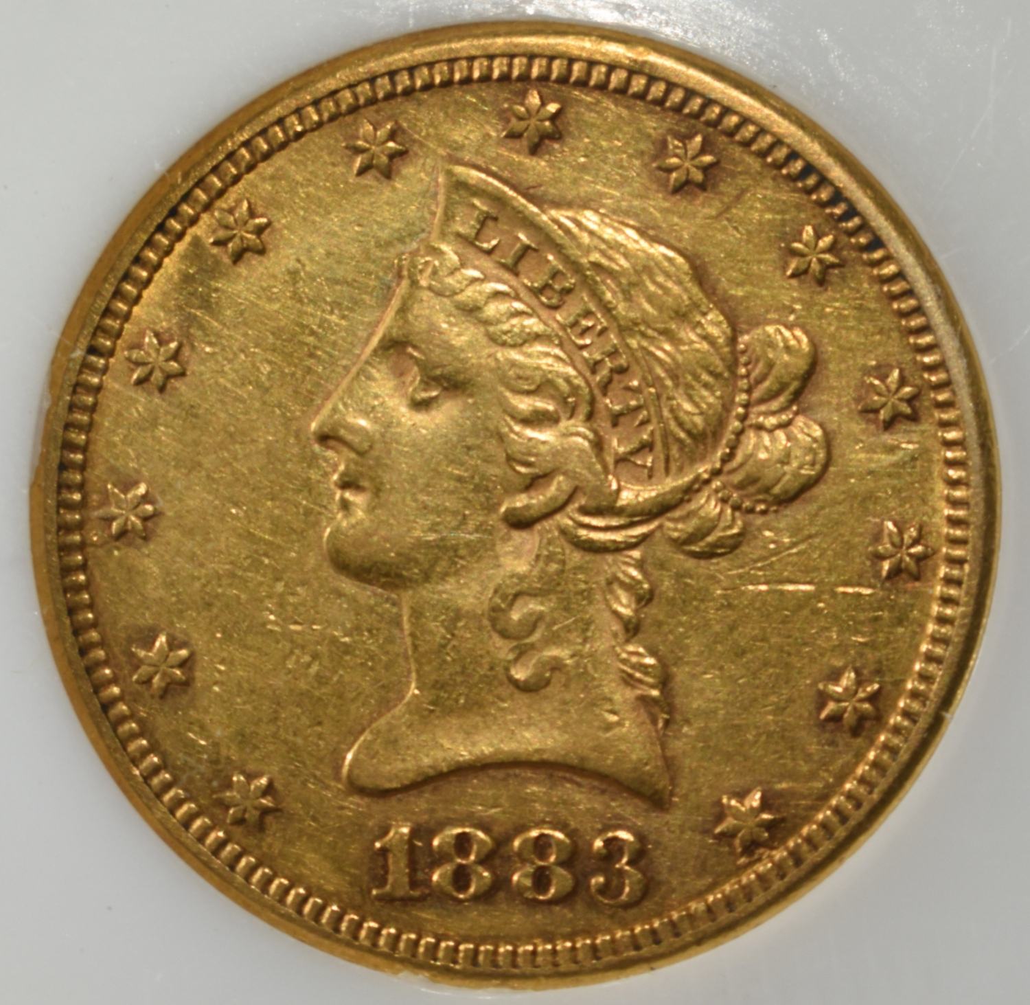 1883-CC $10 LIBERTY GOLD PCI AU/BU