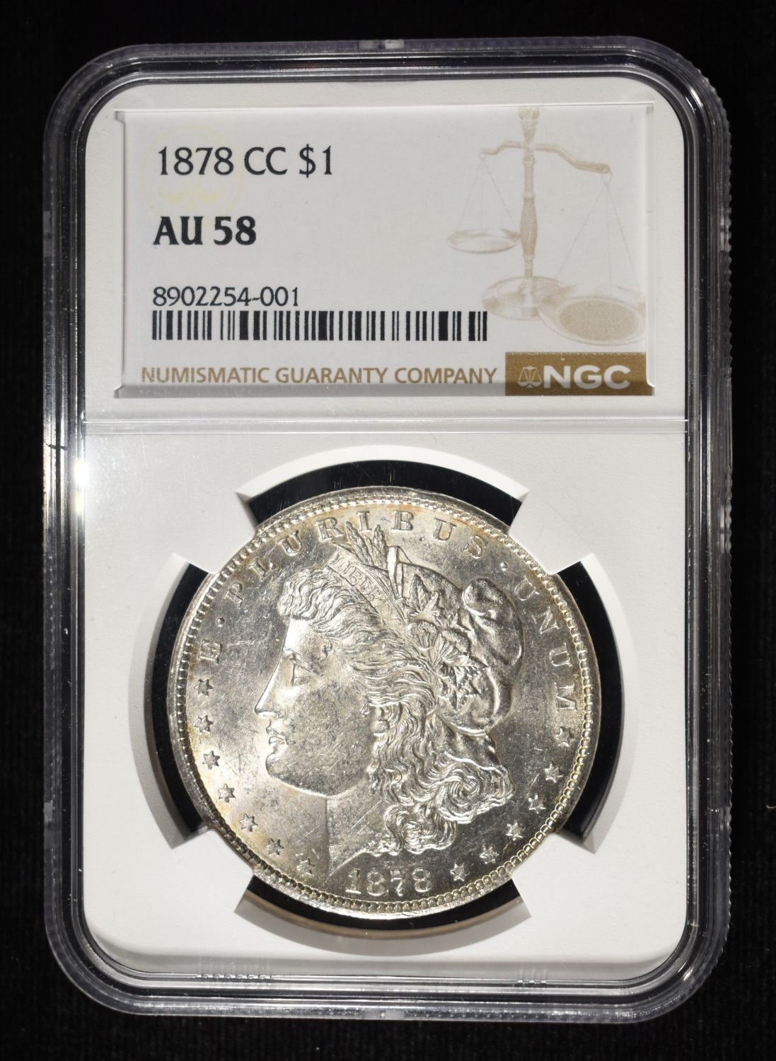 1878-CC MORGAN DOLLAR NGC AU-58
