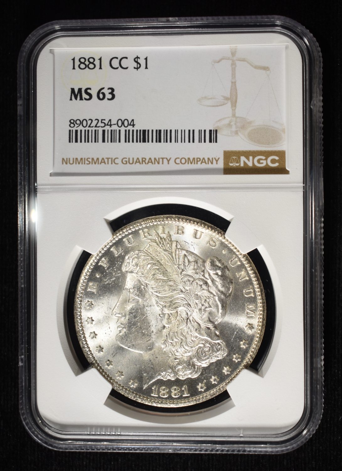 1881-CC MORGAN DOLLAR NGC MS-63
