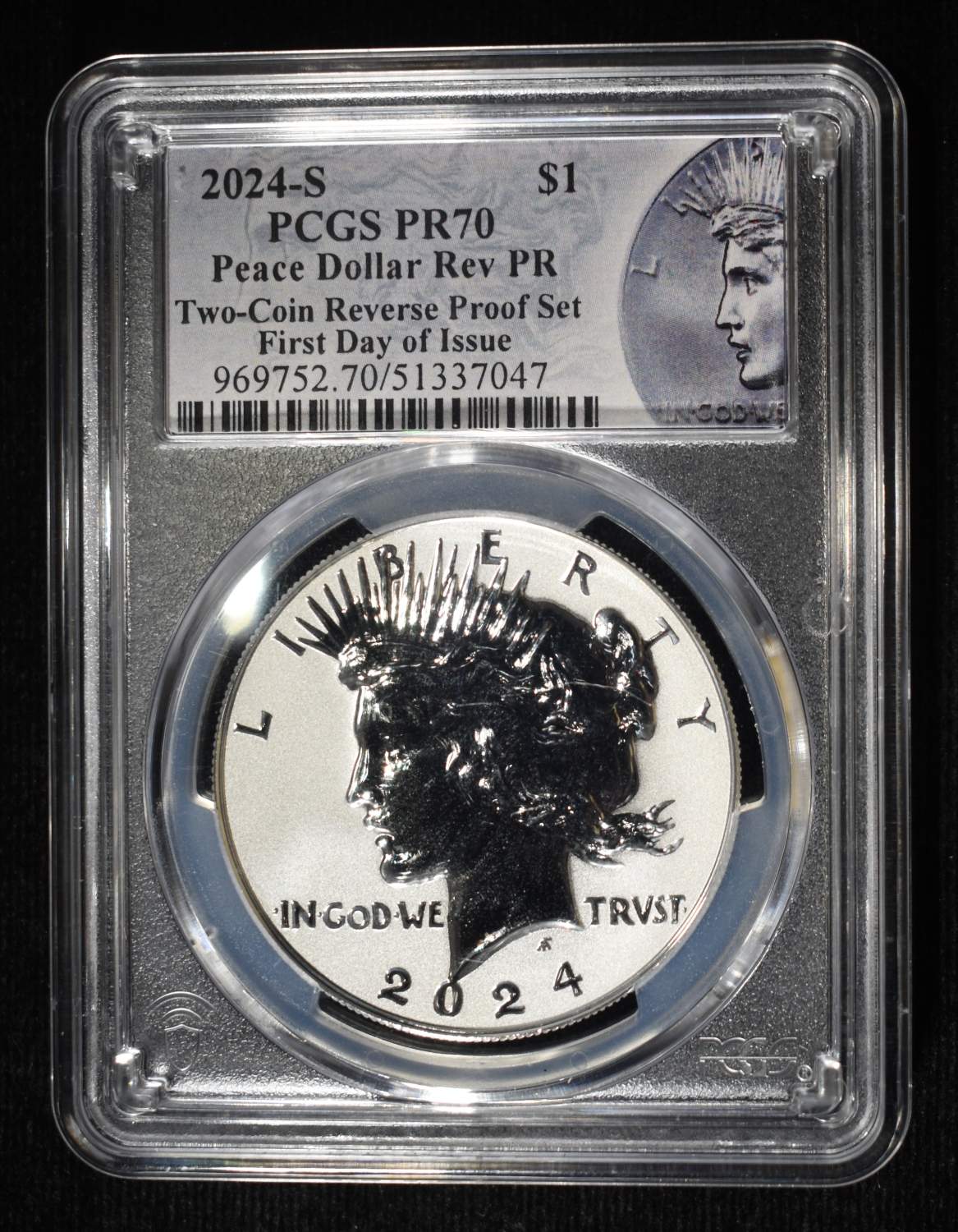 2024-S PEACE DOLLAR REV PR PCGS PR70 FDI