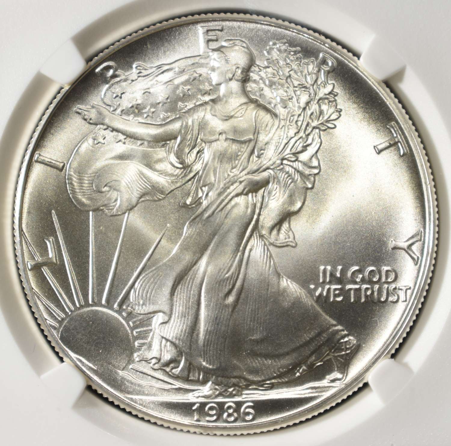 1986 AMERICAN SILVER EAGLE NGC MS69