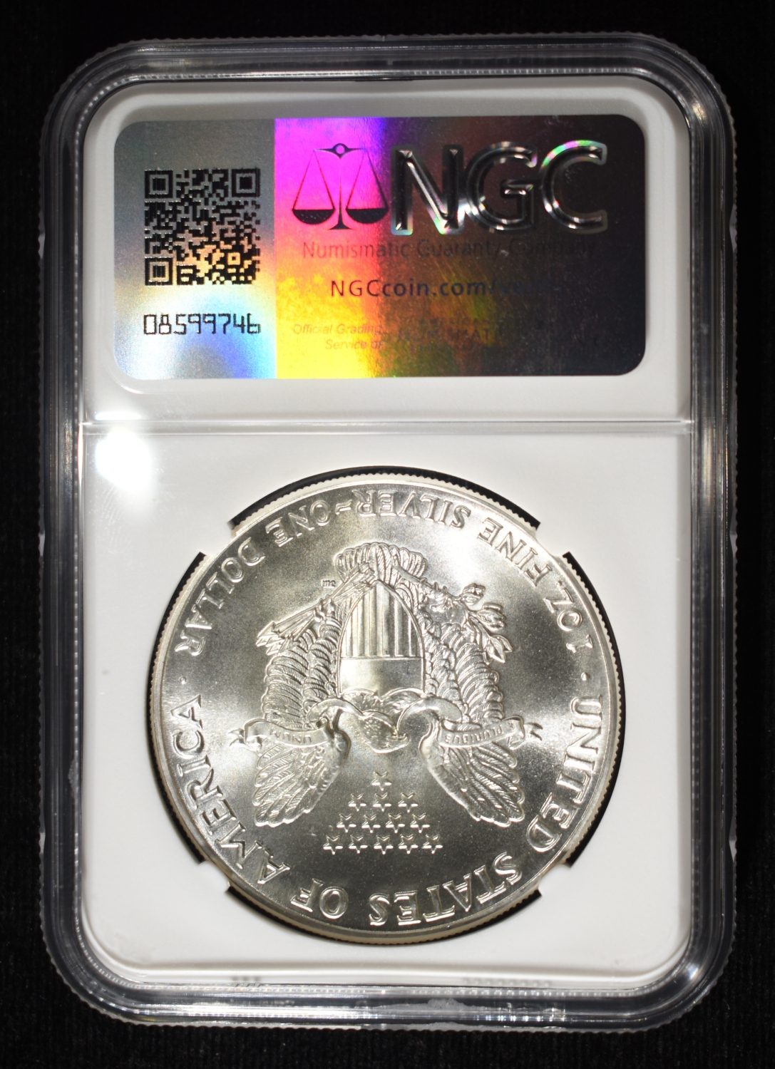 1986 AMERICAN SILVER EAGLE NGC MS69