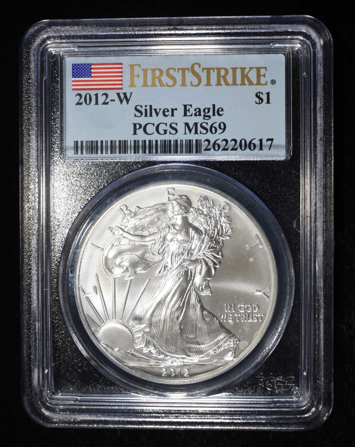 2012-W AMERICAN SILVER EAGLE PCGS MS69