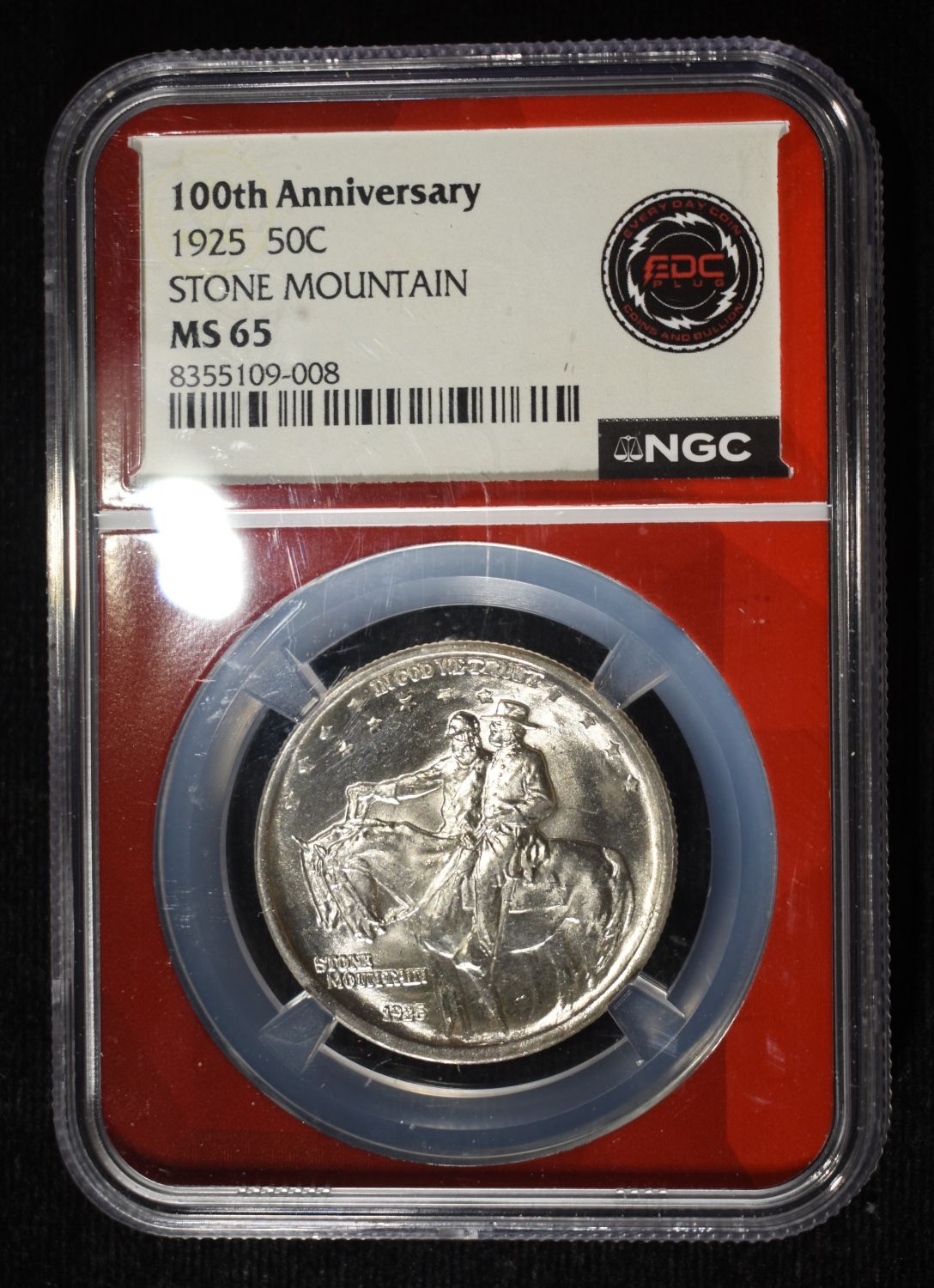 1925 STONE MOUNTAIN COMMEM HALF NGC MS-65