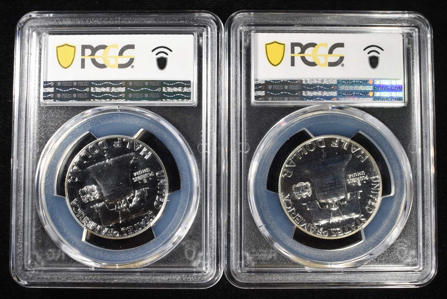 (2) 1960 FRANKLIN HALVES PCGS PR-66