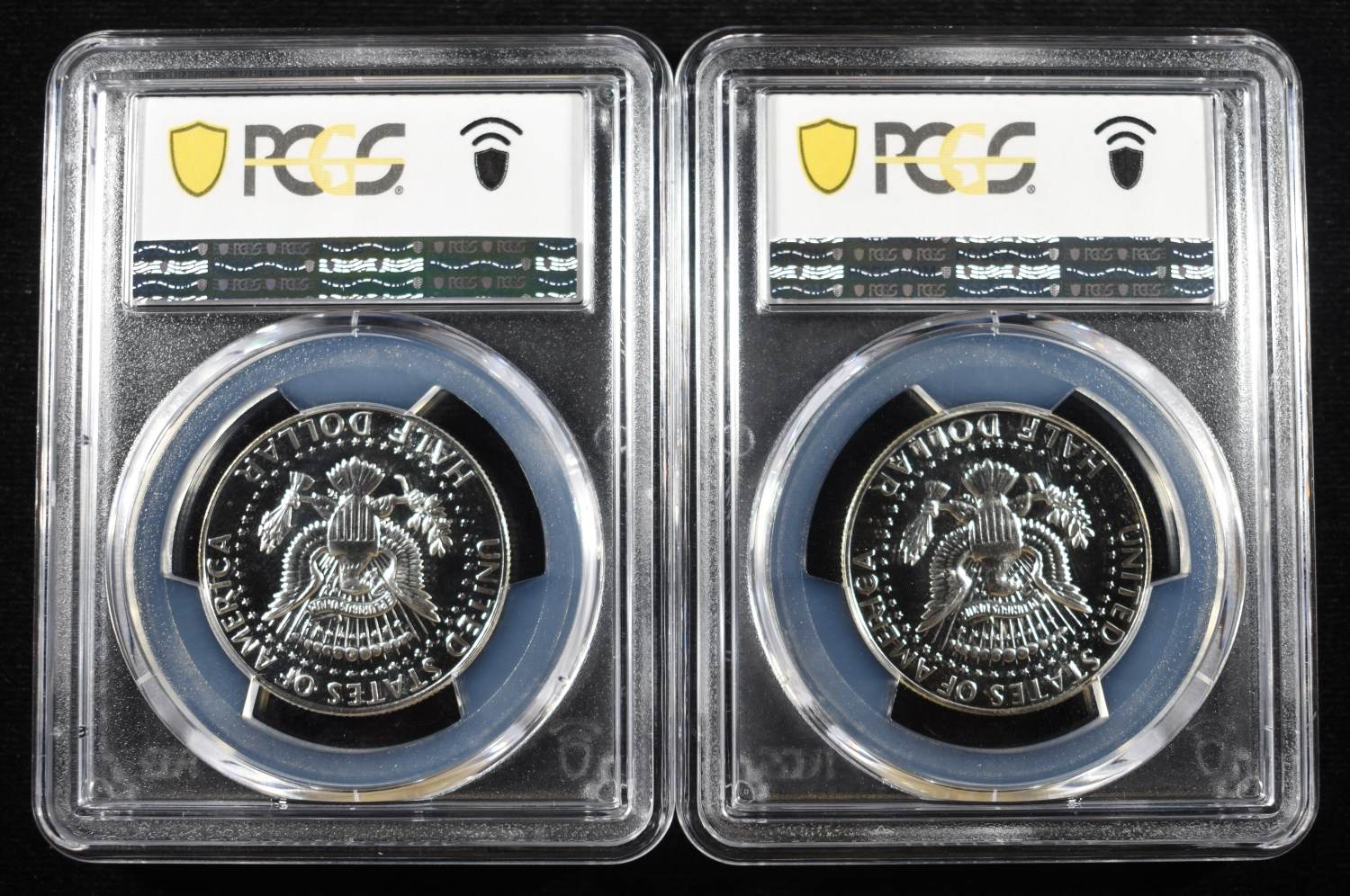 (2) 1969-S KENNEDY HALF DOLLAR PCGS PR-69