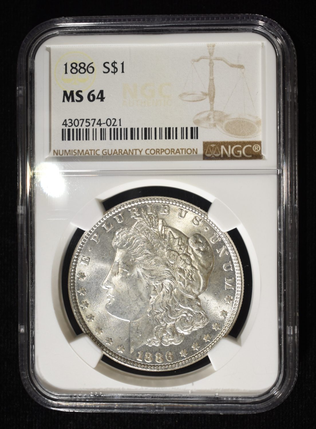 1886 MORGAN DOLLAR NGC MS-64