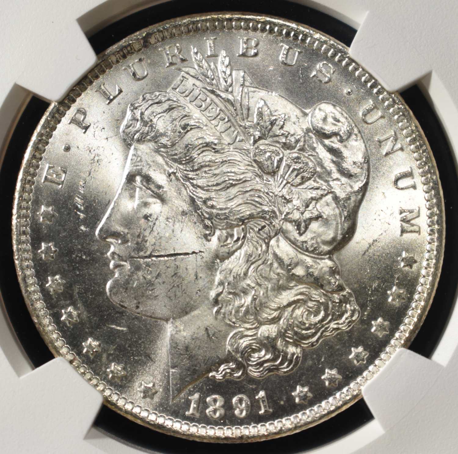1891-CC SPITTING EAGLE MORGAN DOLLAR NGC MS-61