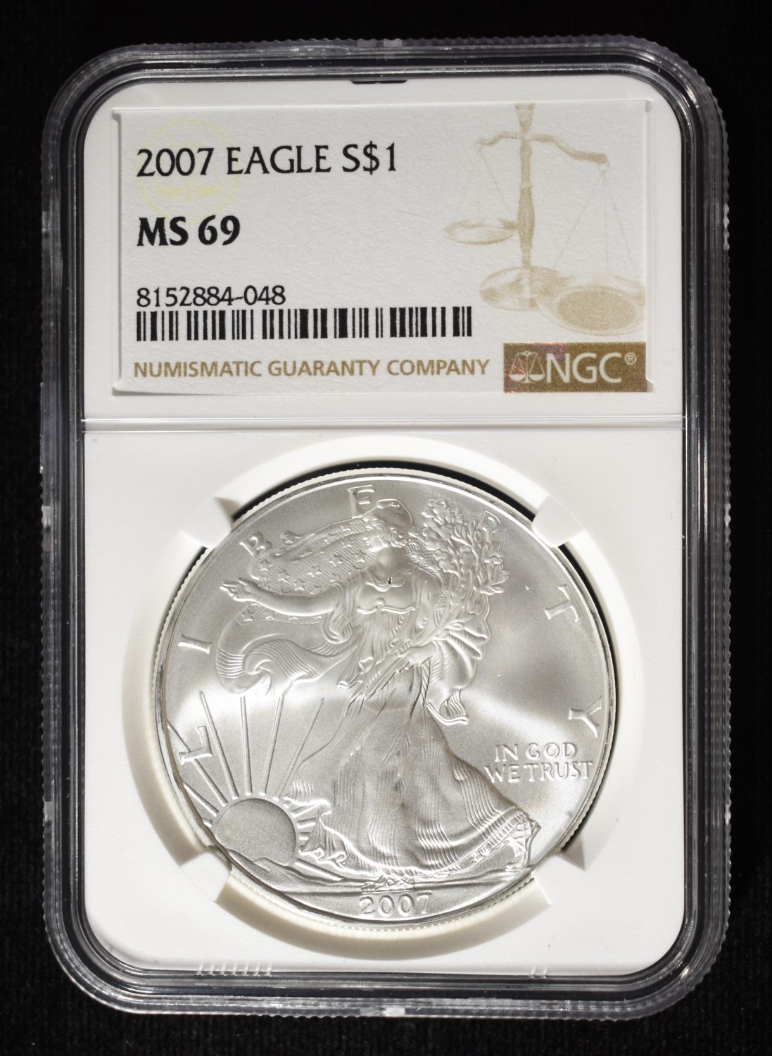 2007 AMERICAN SILVER EAGLE NGC MS69