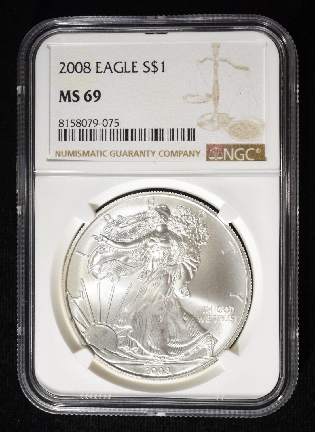 2008 AMERICAN SILVER EAGLE NGC MS69