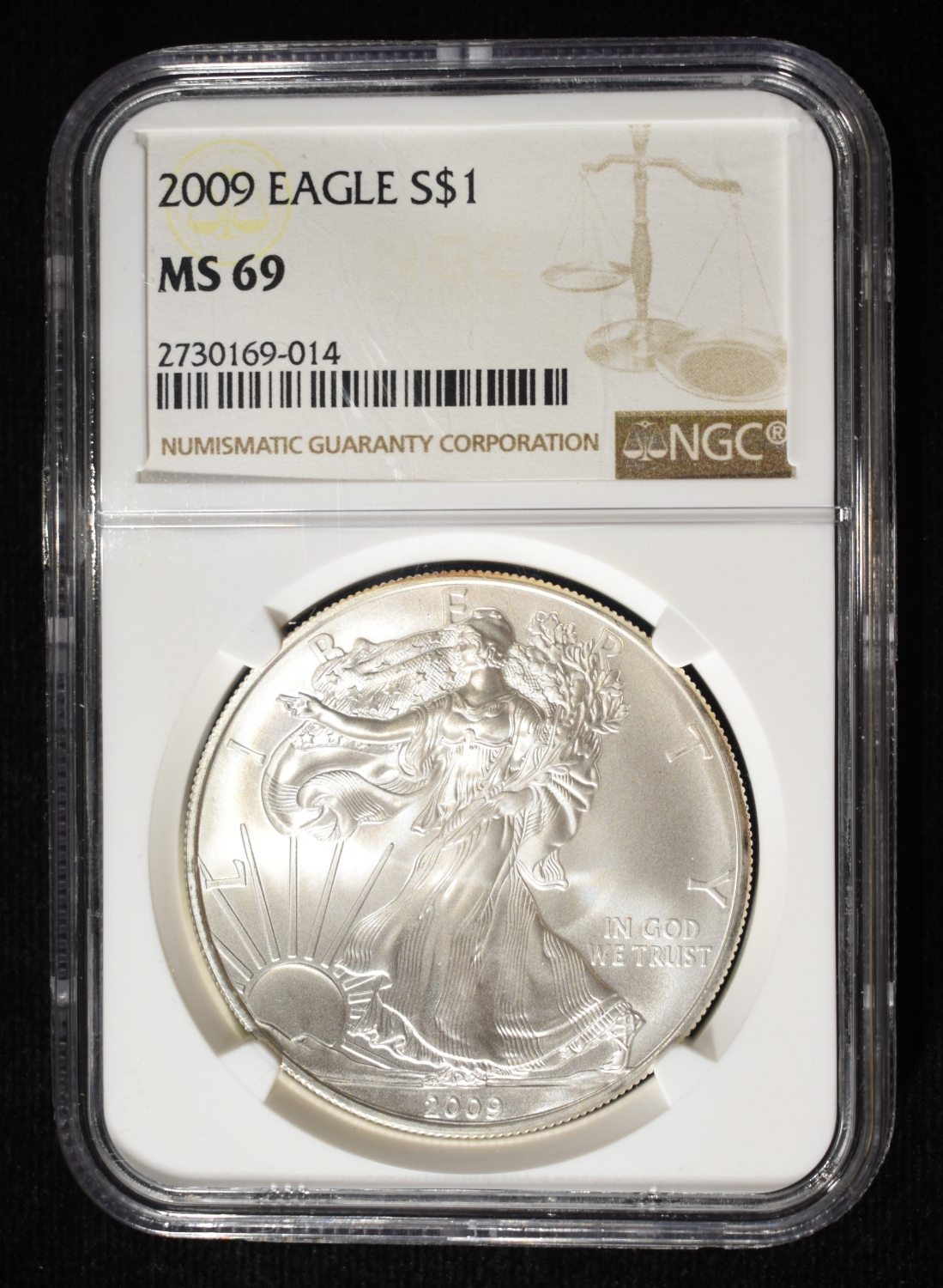 2009 AMERICAN SILVER EAGLE NGC MS69