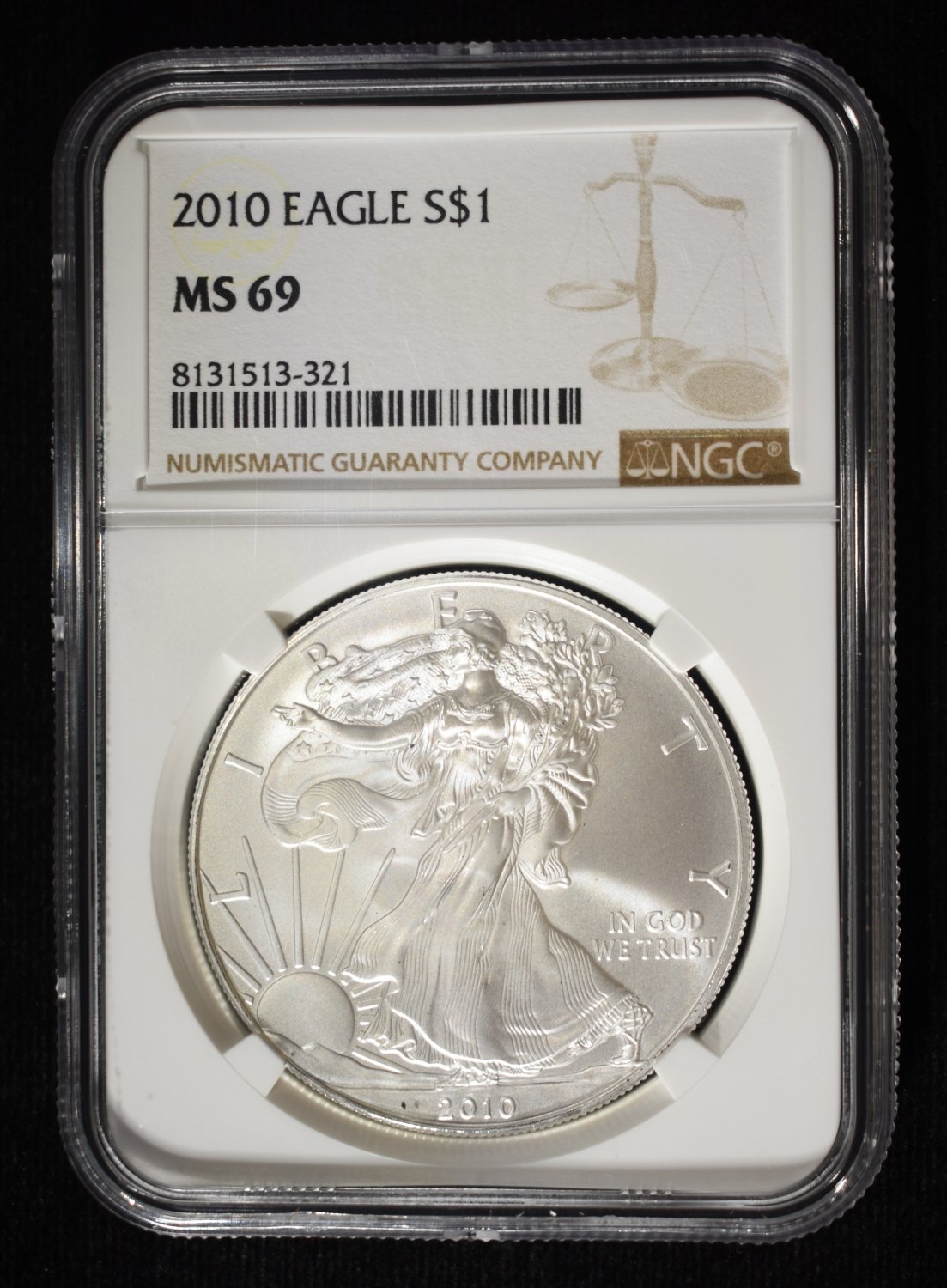 2010 AMERICAN SILVER EAGLE NGC MS69