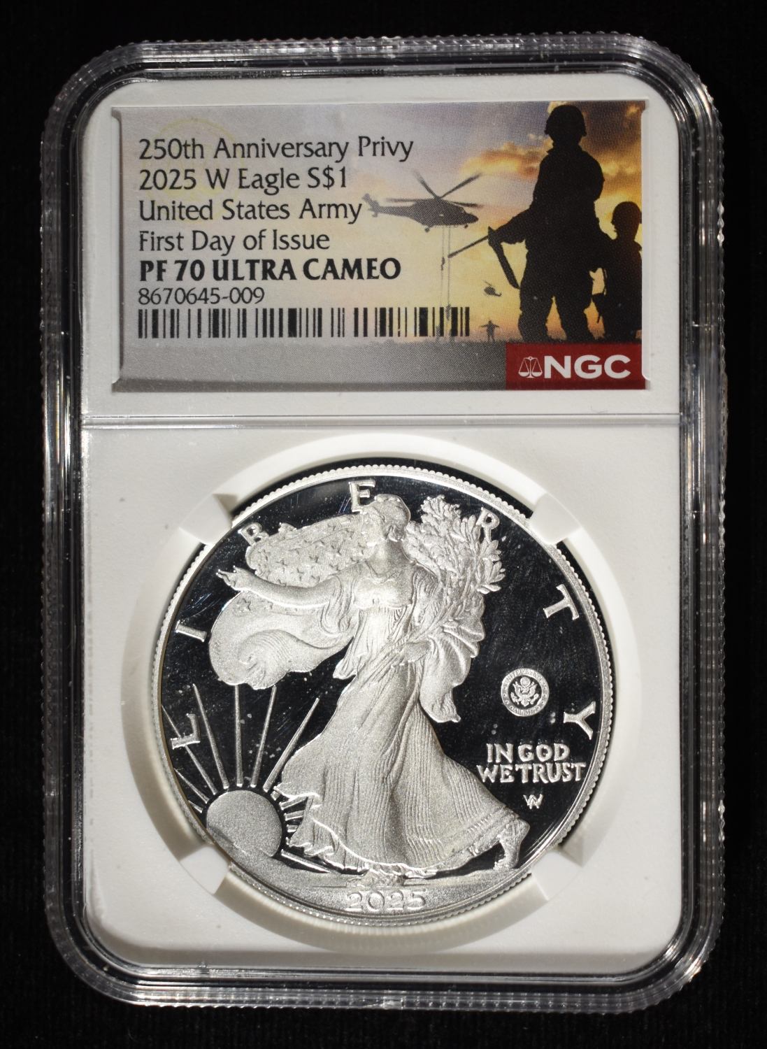 2025 W AMERICAN SILVER EAGLE PF 70 ULTRA CAMEO NGC