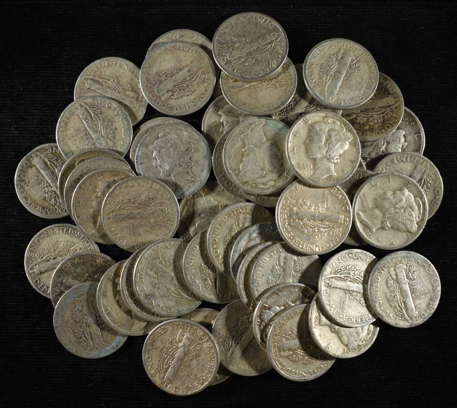(50) MERCURY DIMES
