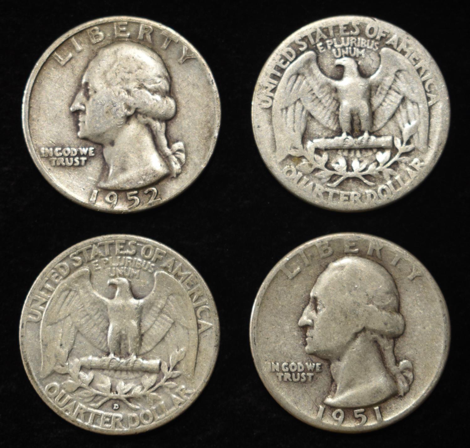 (20) 90% SILVER WASHINGTON QUARTERS