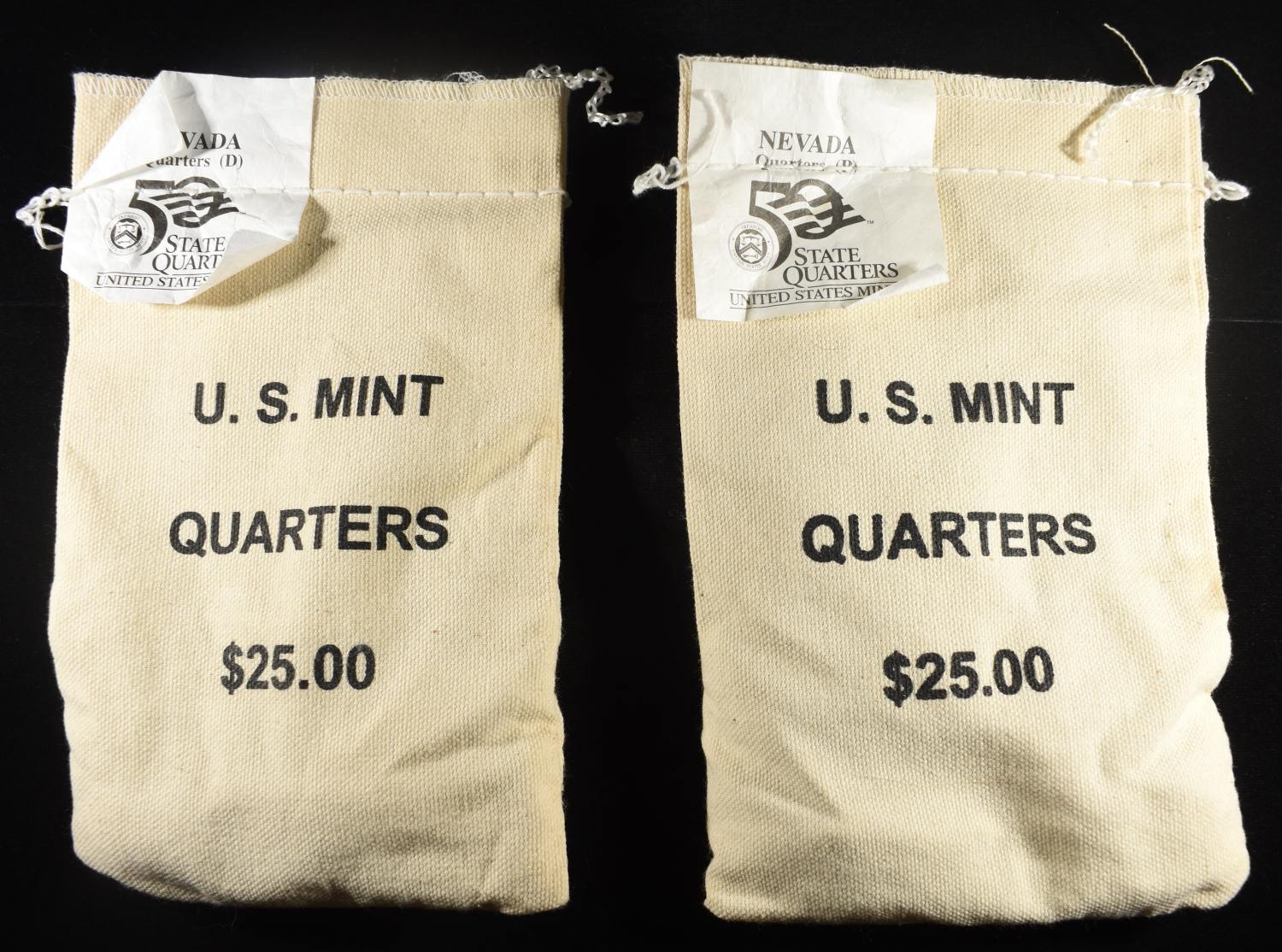 2006 NEVADA(D&P)$25 SEALED CANVAS BAGS US QUARTERS